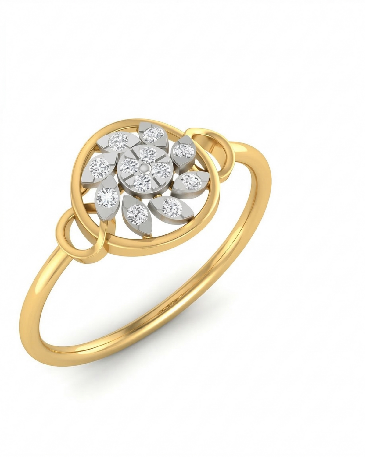 18K Gold & Diamond Dailywear Ring For Women KLR-38