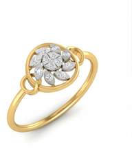 18K Gold & Diamond Dailywear Ring For Women KLR-38