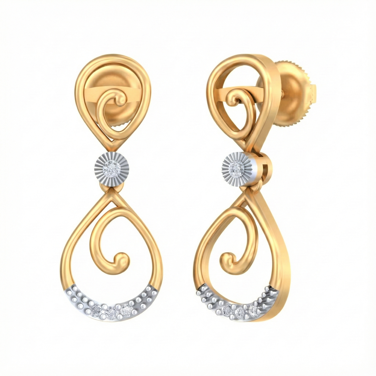 14K Gold & Diamond Women Dangler Earring KRB44059E