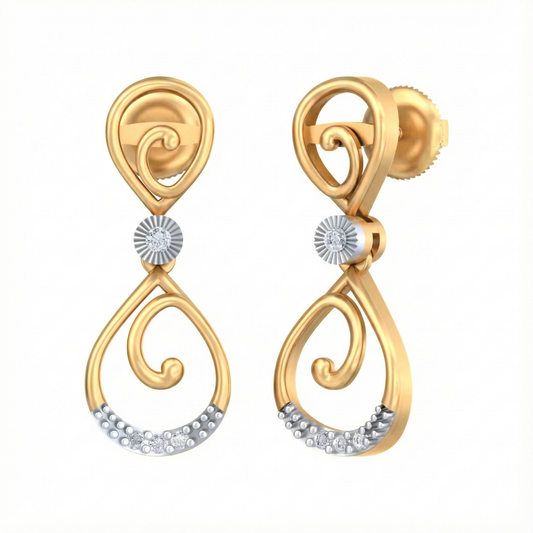 14K Gold & Diamond Women Dangler Earring KRB44059E