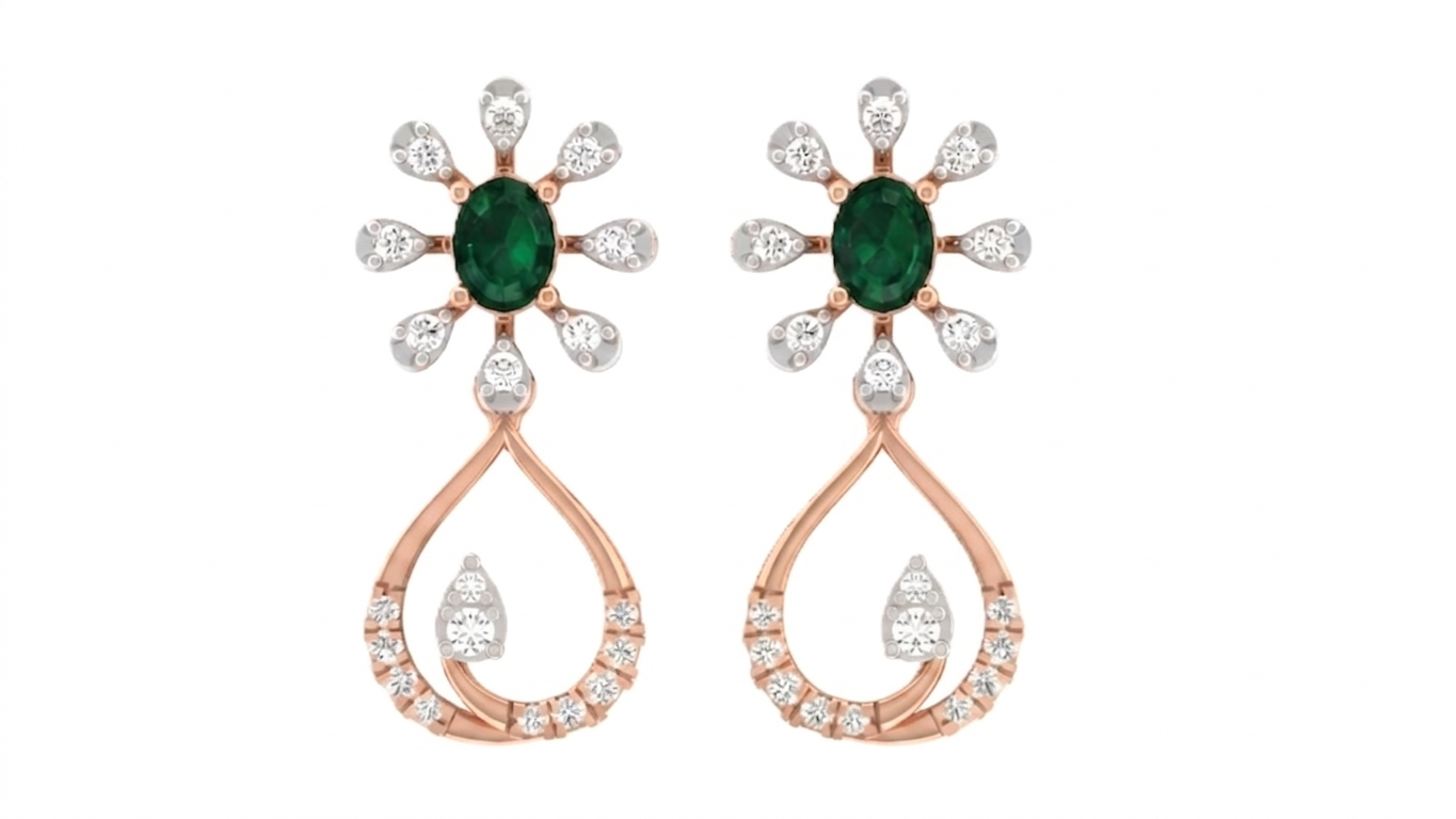 Rose Gold Diamond Earring | under 40k 
