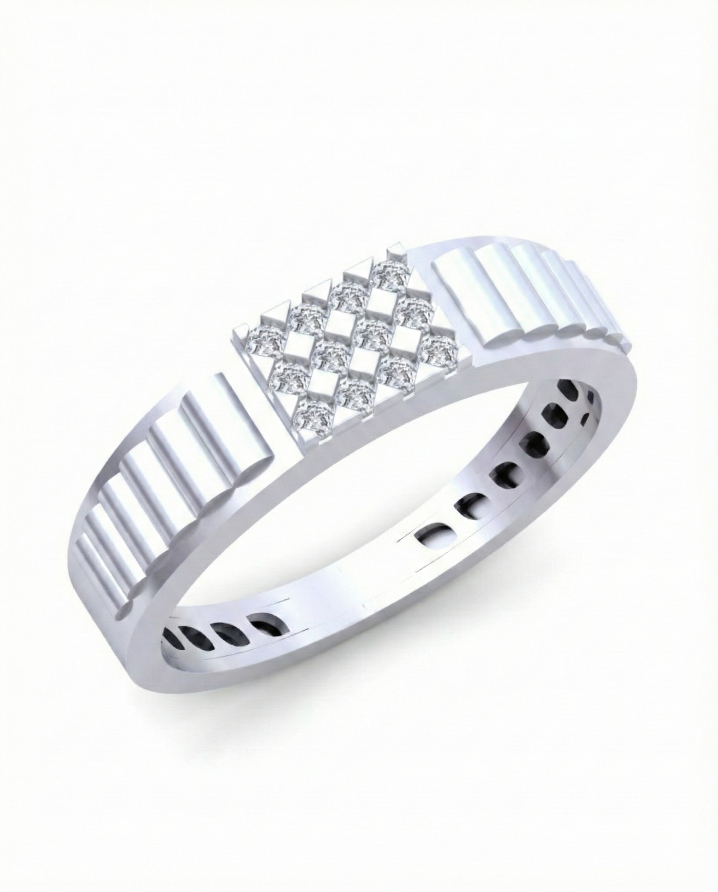 Gold & Diamond Band Ring For Men KRC20209