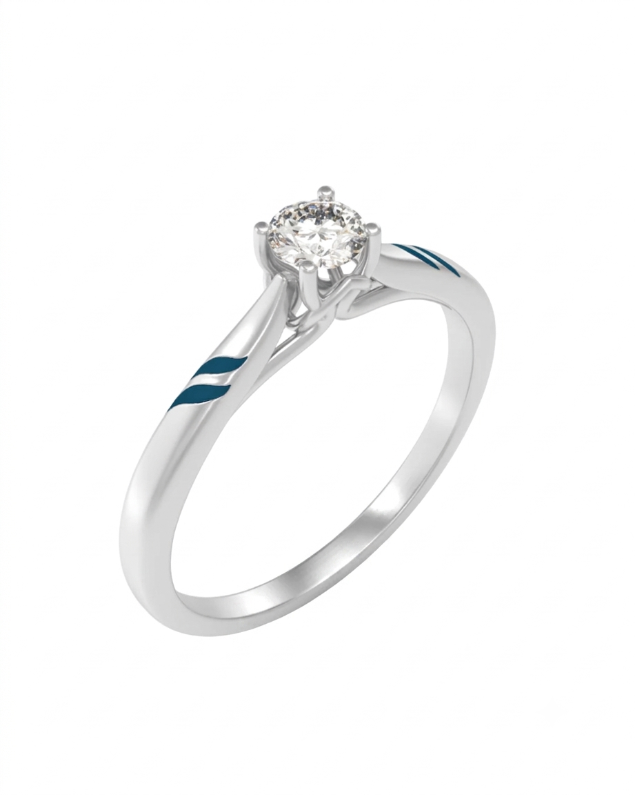 Gold & Diamond Solitaire Ring For Women KRC10835