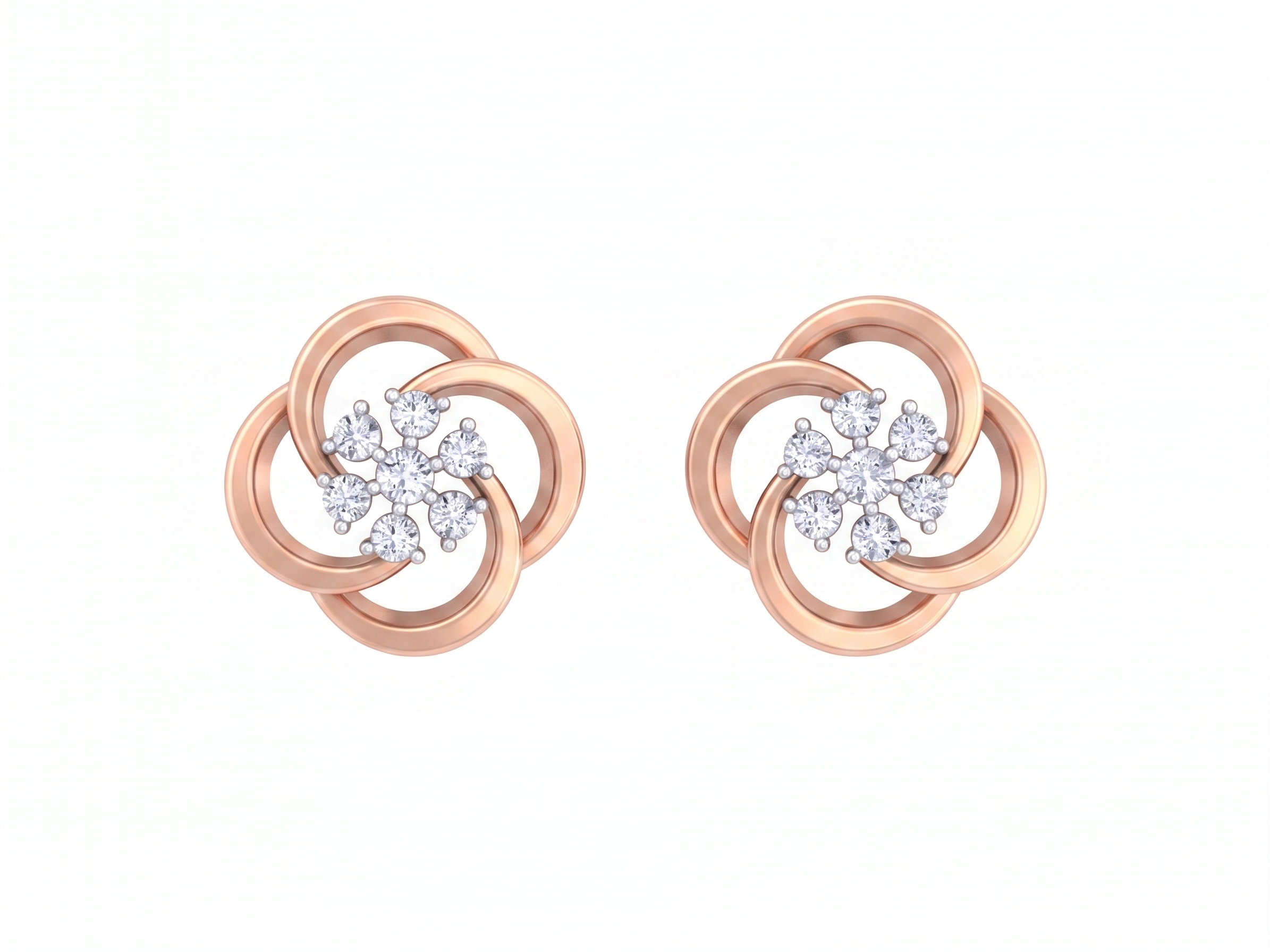 Rose Gold Diamond Earring | under 40k 