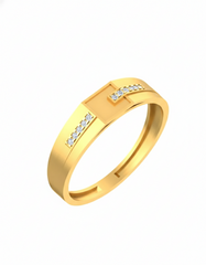 18K Gold & Diamond Band Ring For Men KSK256