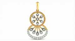 18K Gold & Diamond Floral Pendant Set KRA40020P