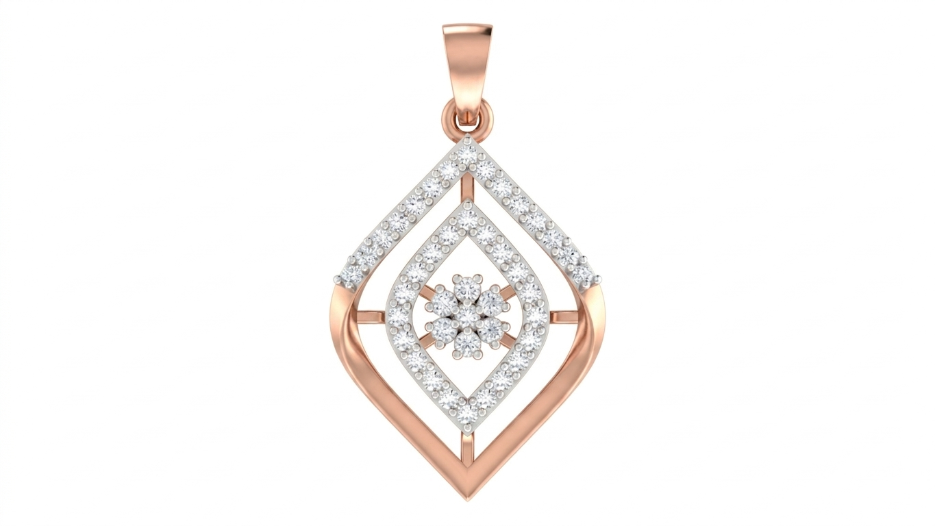 Elegant Gold & Diamond PENDANT SET KRC40750