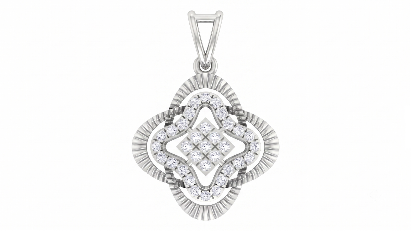 Elegant Gold & Diamond Floral PENDANT SET KRC40740