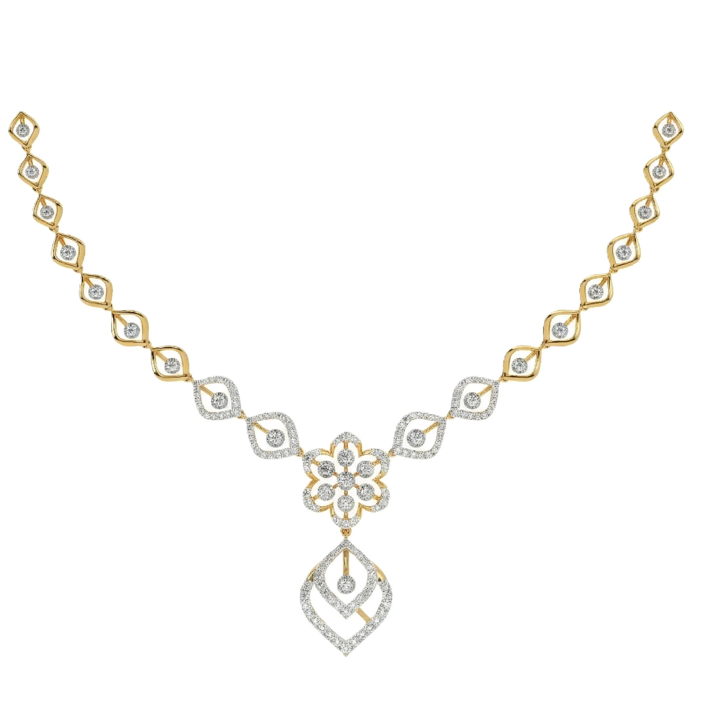 Gold & Diamond Necklace Set KRC60140