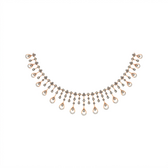 18K Gold & Diamond Choker Necklace Set KNCK-1139A