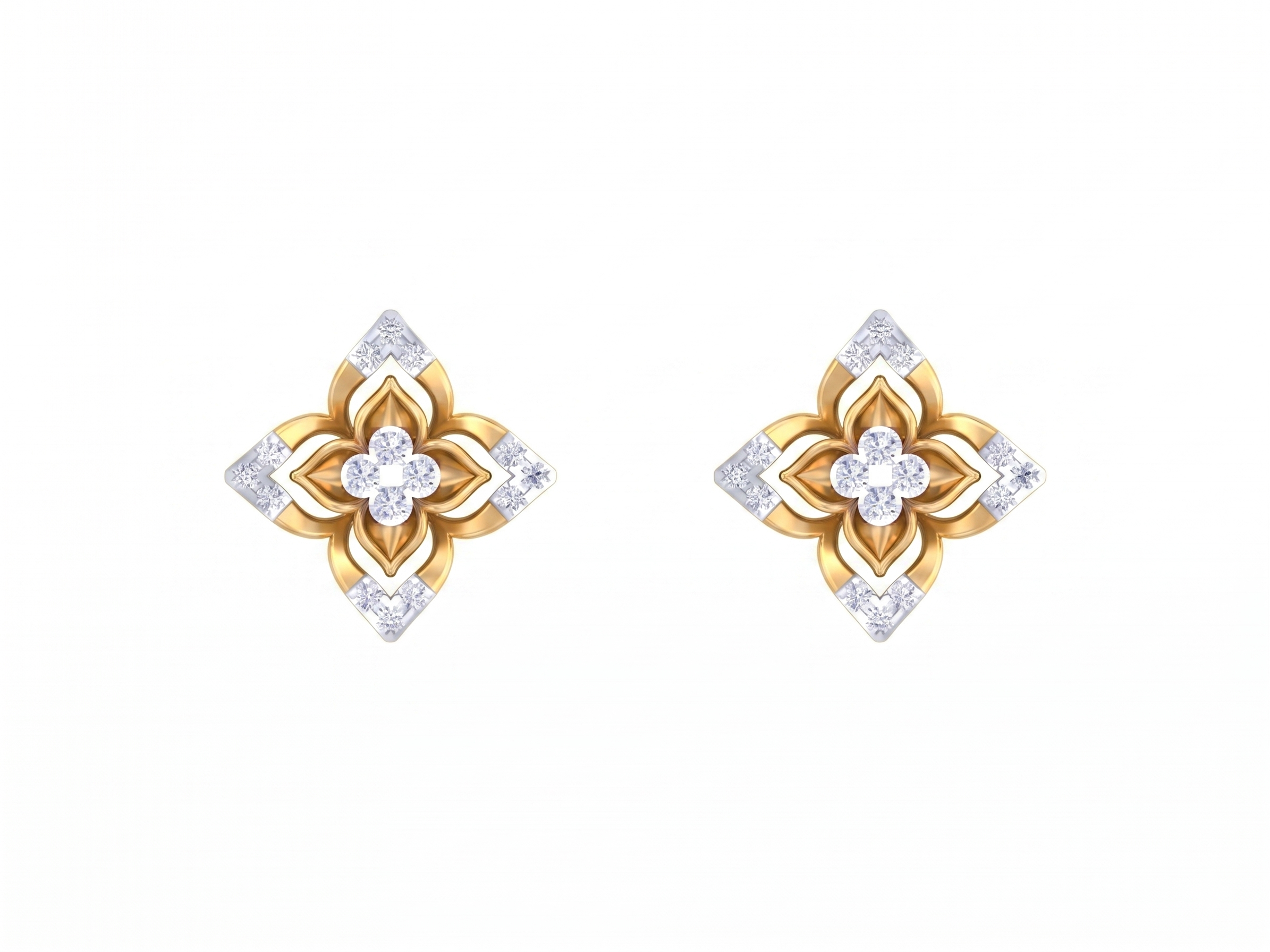 Yellow Gold Diamond Earring | under 40k 