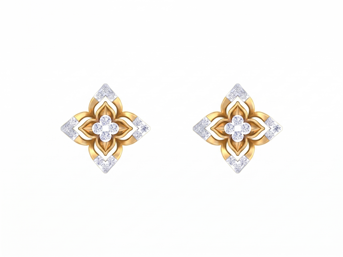 Yellow Gold Diamond Earring | under 40k 