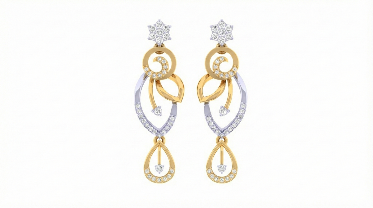 14K Gold & Diamond Women Engagement Earring KRI44026E