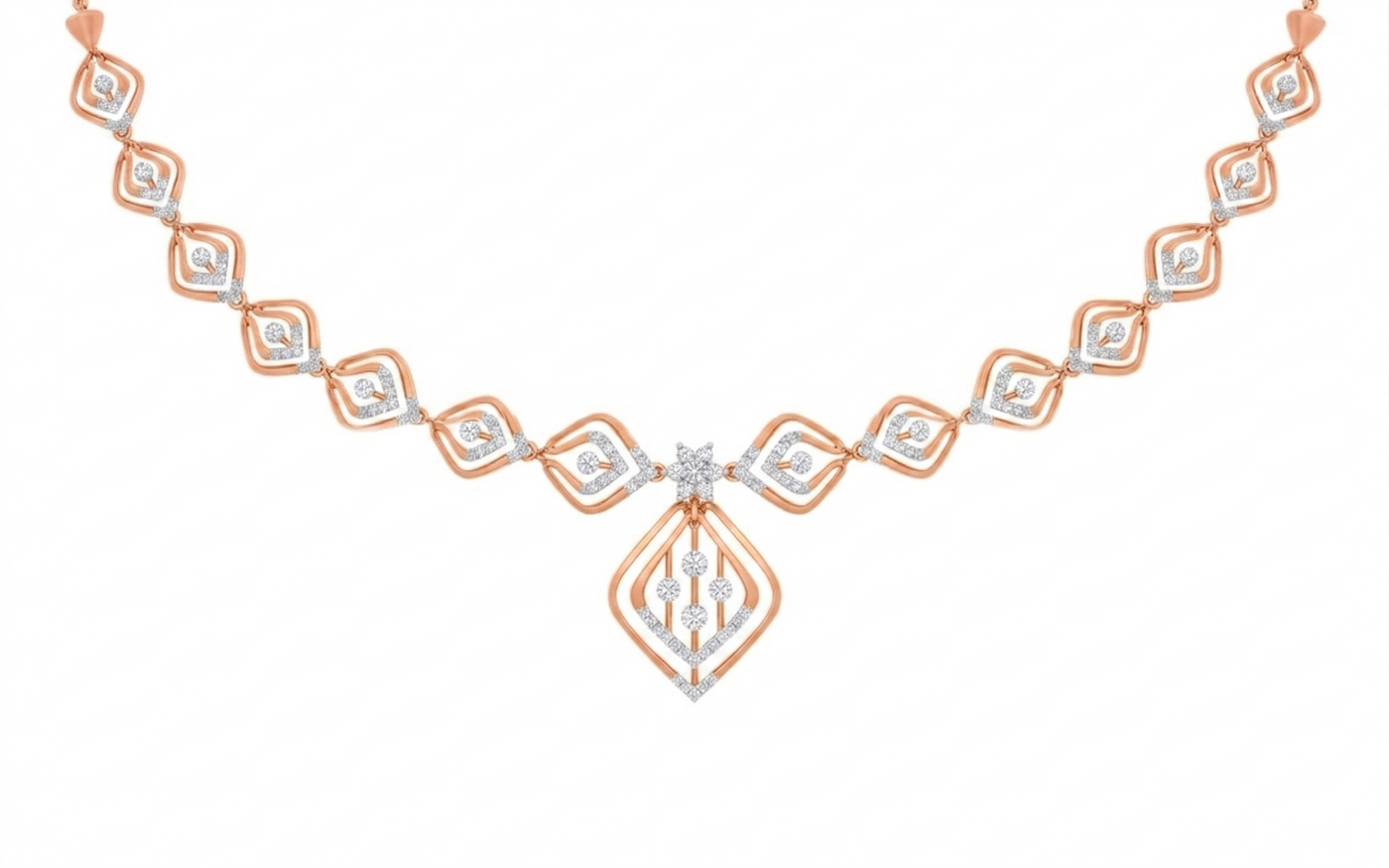 14K Gold & Diamond Dailywear Necklace Set KRB44115N