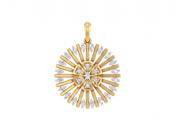 Gold & Diamond Round-Shaped Pendant Set KRC40739
