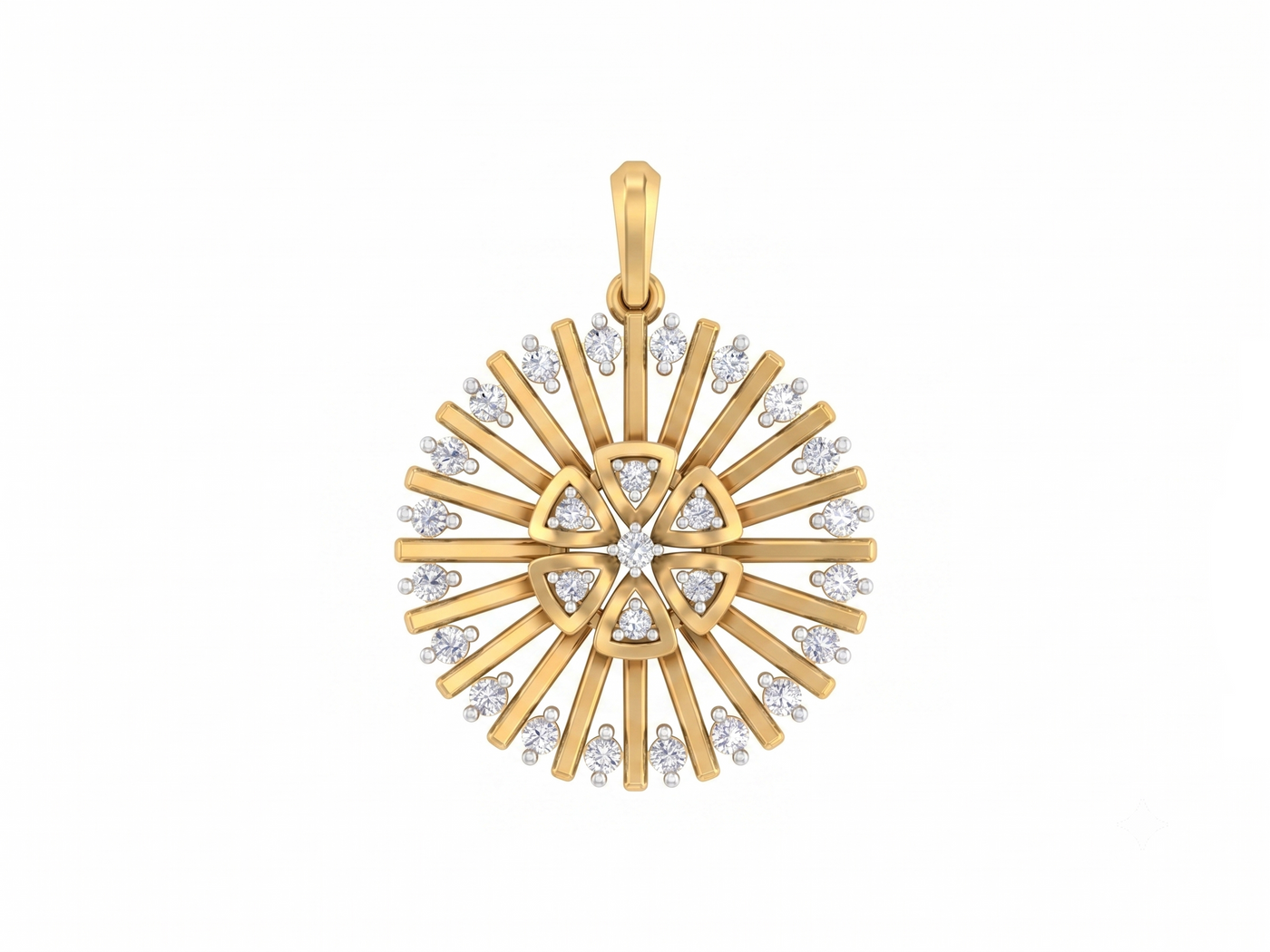Gold & Diamond Round-Shaped Pendant Set KRC40739