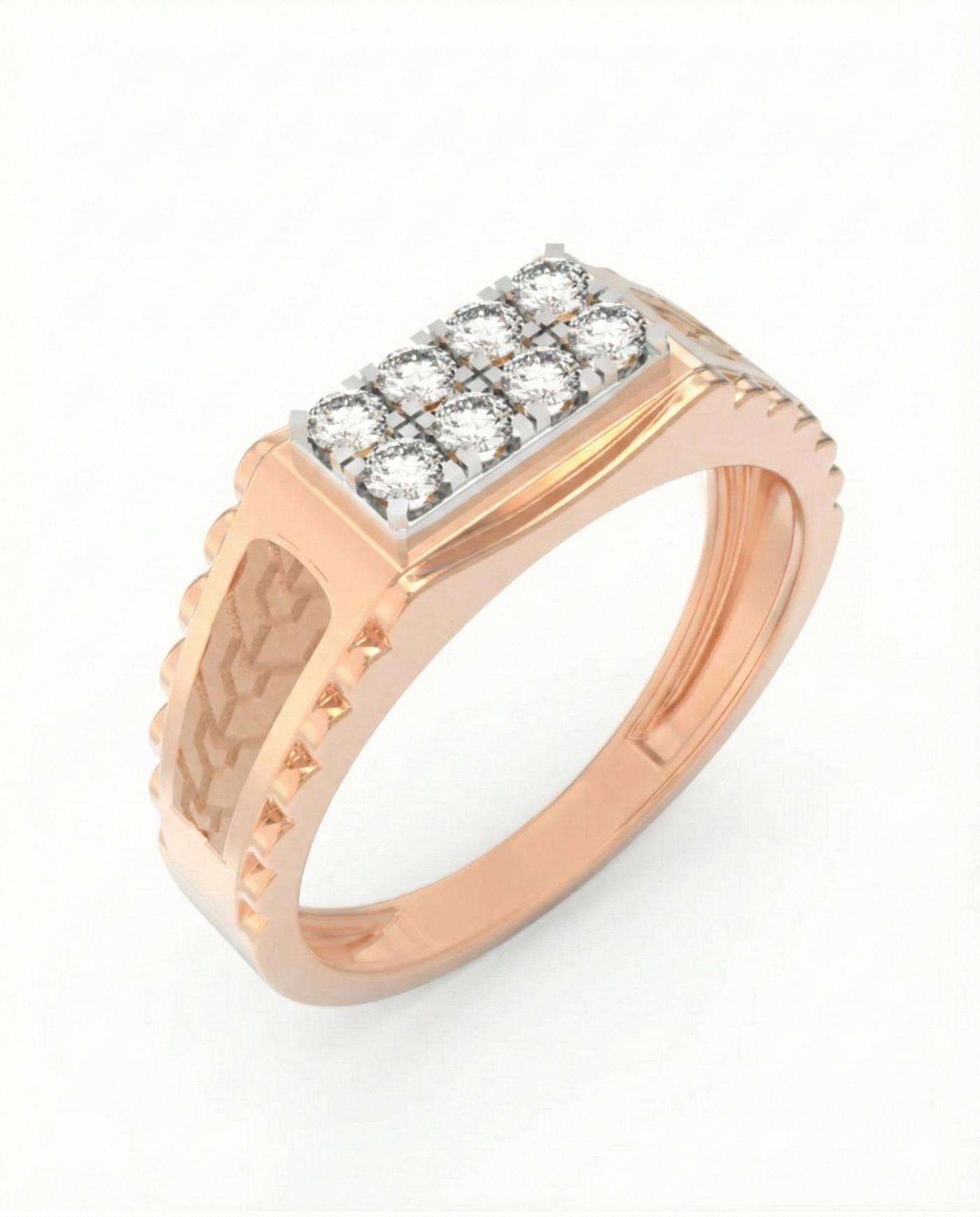 Gold & Diamond Band Ring For Men KRC20273