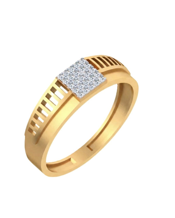 Gold & Diamond Band Ring For Men KRC20031