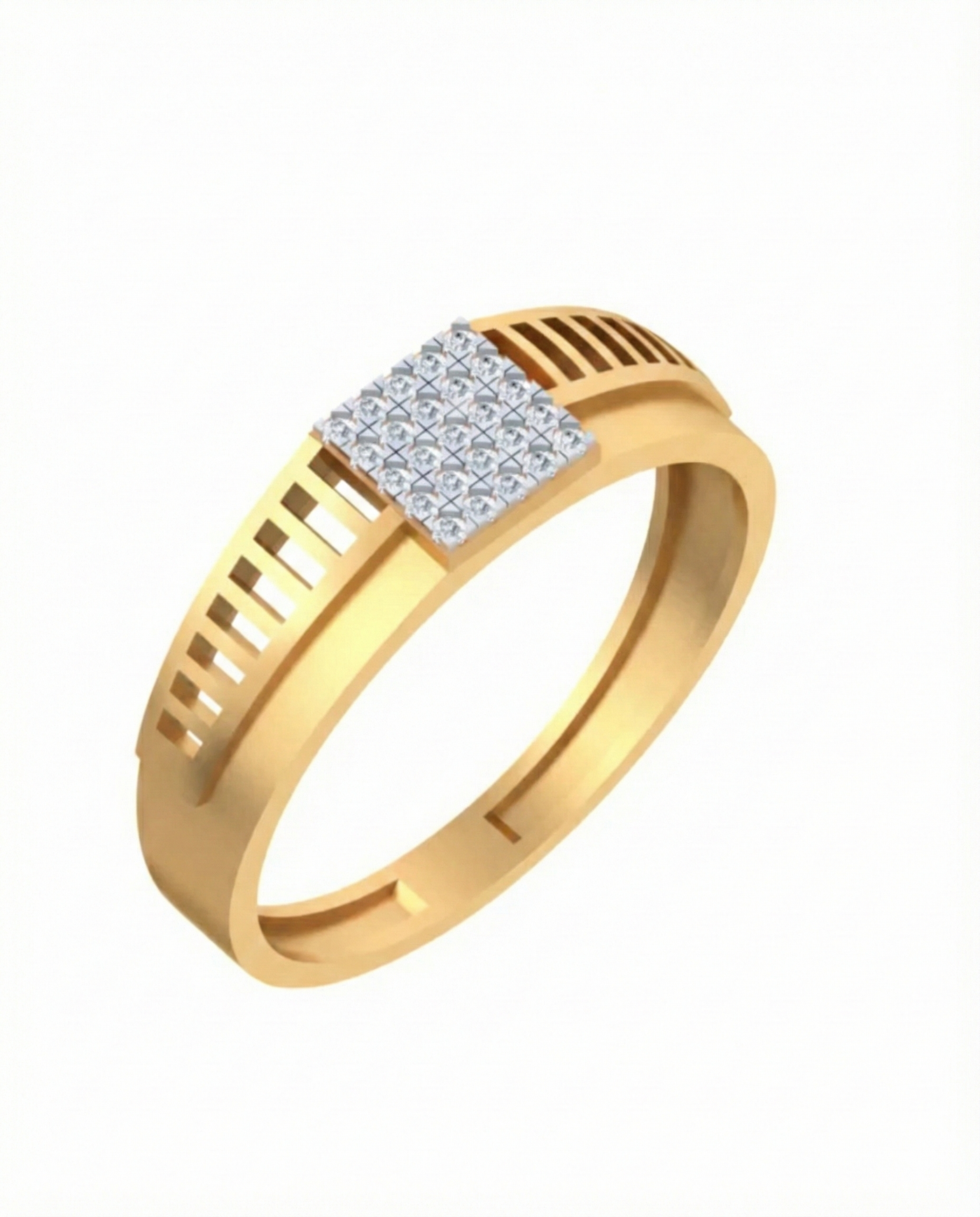 Gold & Diamond Band Ring For Men KRC20031
