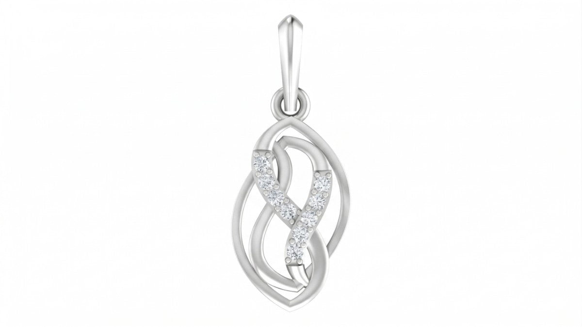white gold pendant with intricate design on a white background