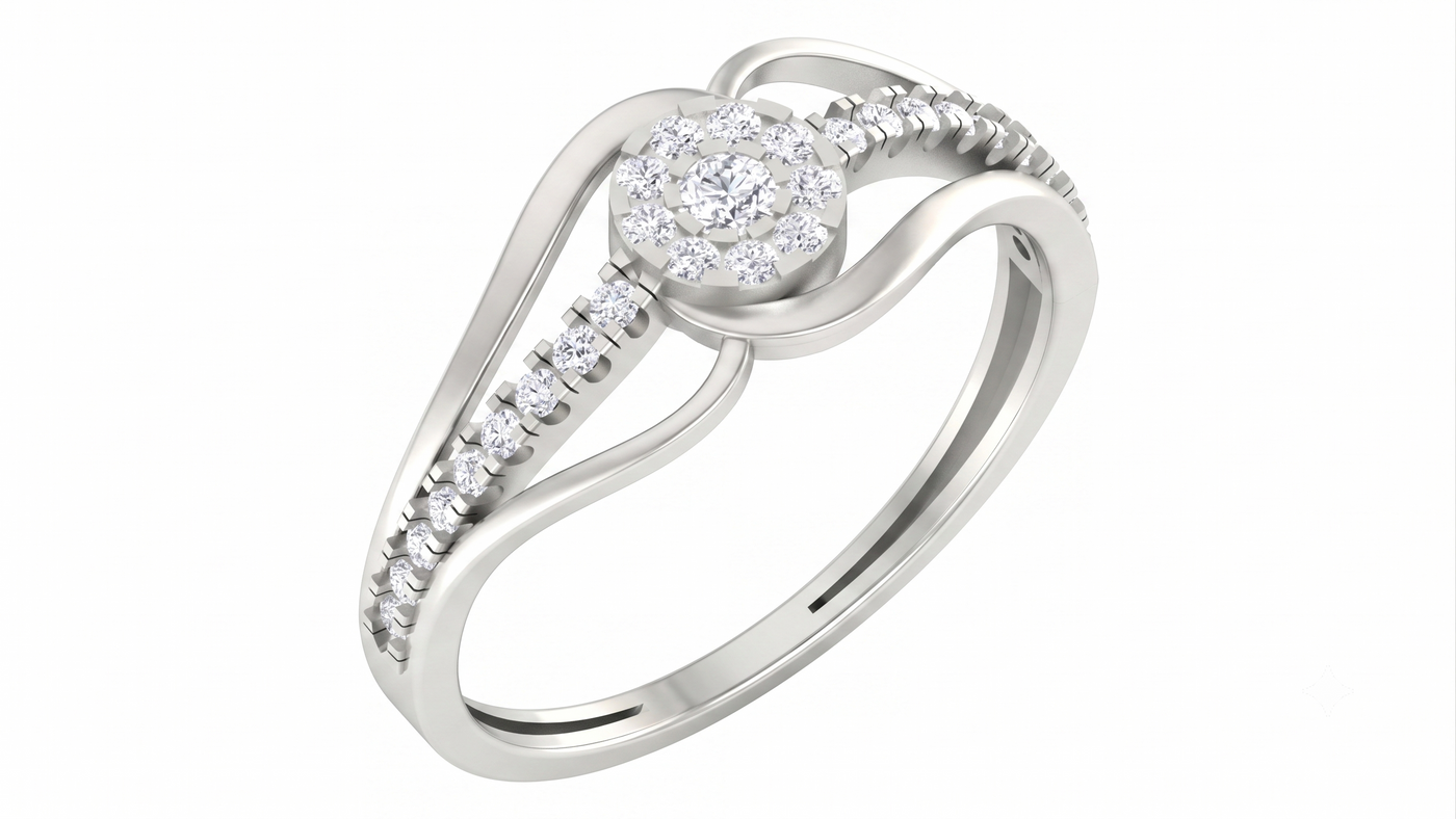 Gold & Diamond Engagement Ring For Women KRC10301