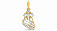18K Gold & Diamond Floral Pendant Set KRA40172P