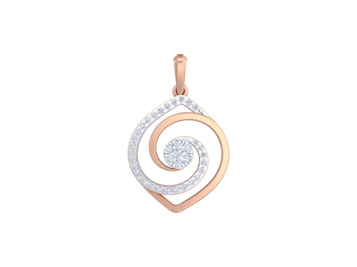 Elegant Gold & Diamond Pendant Set KRC40689