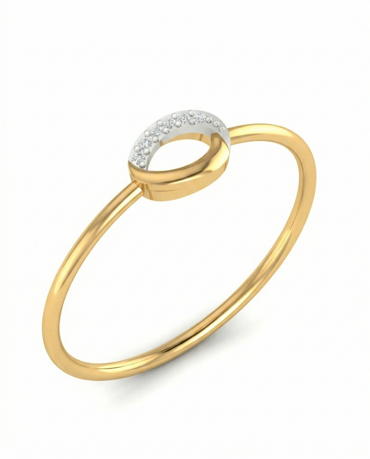 18K Gold & Diamond Band Ring For Women KRB10466-A
