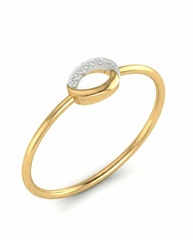 18K Gold & Diamond Band Ring For Women KRB10466-A
