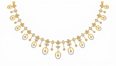 14K Gold & Diamond Choker Necklace Set KRB44089N