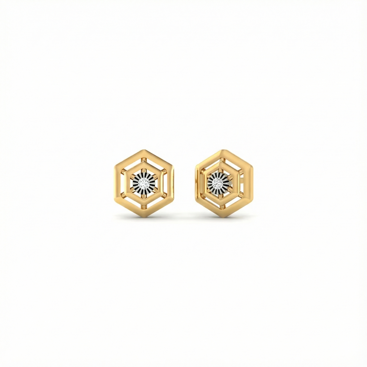 18K Gold & Diamond Women Stud Earring KER-196