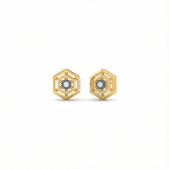 18K Gold & Diamond Women Stud Earring KER-196