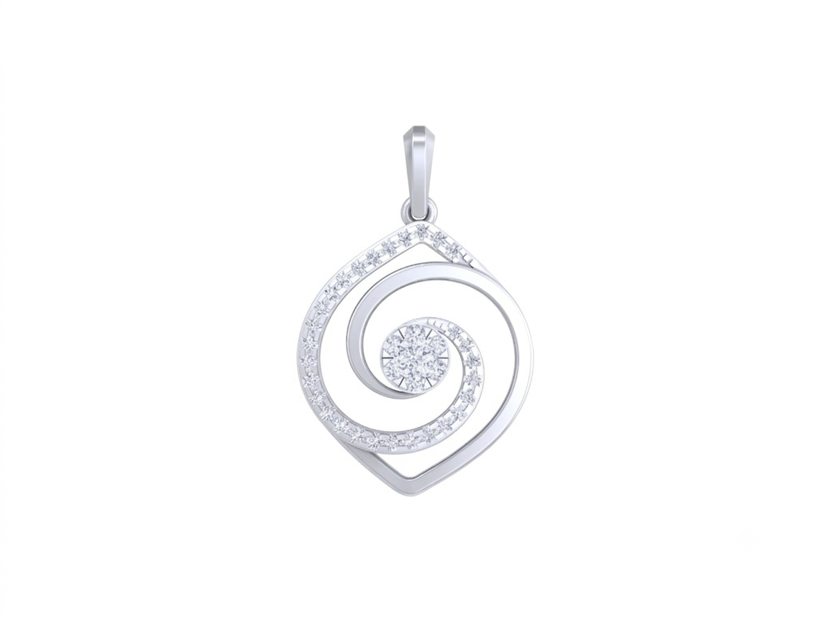 Elegant Gold & Diamond Pendant Set KRC40689