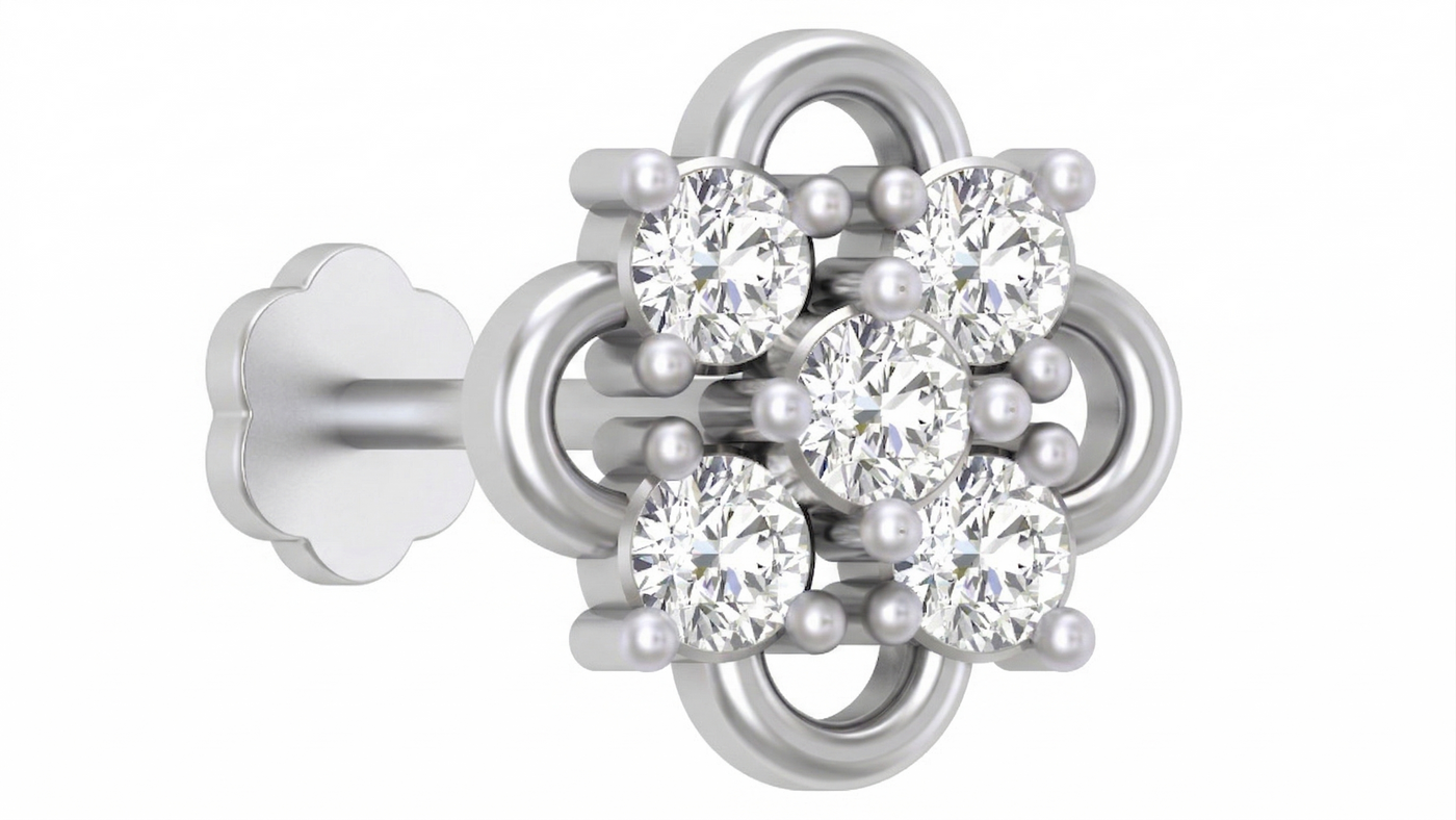 Gold & Diamond Stud Nose Pin KRC80200