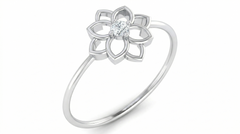 18K Gold & Diamond Solitaire Ring For Women KRA10817