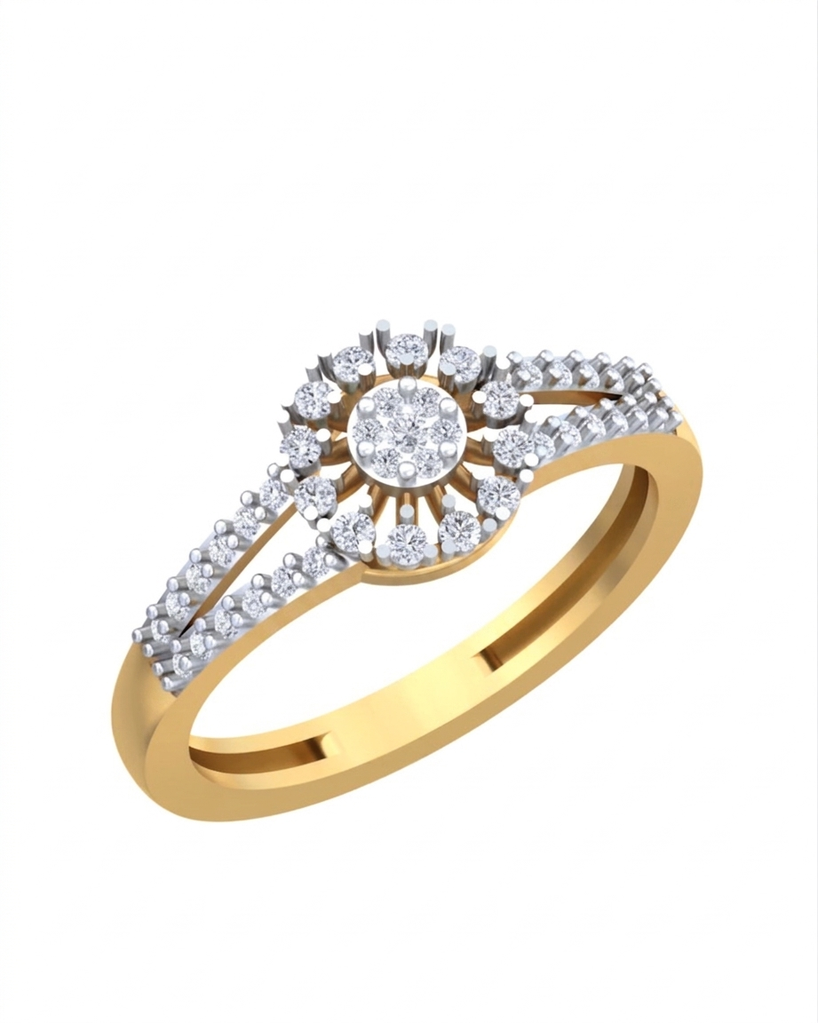 Gold & Diamond Ring For Women KRC10332