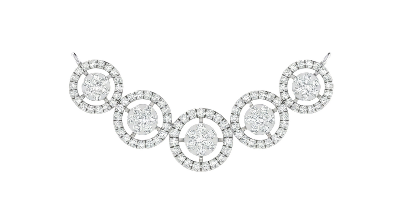 Luxury Gold & Diamond Halo Mangalsutra For Women KRC50202