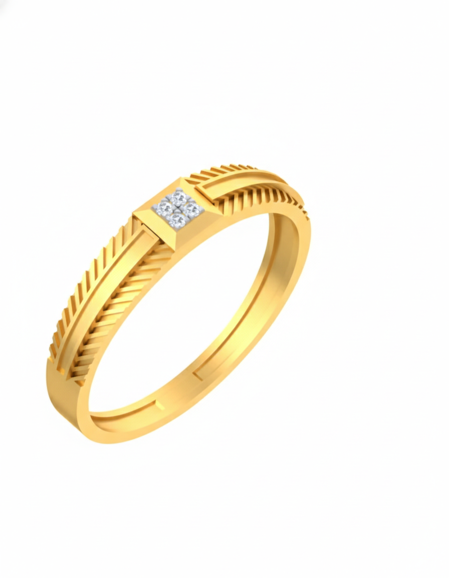 Gold & Diamond Ring For Men KRC20055