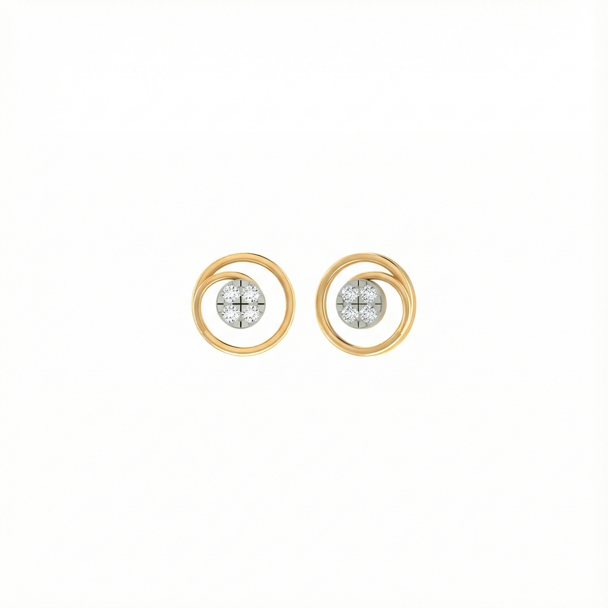 18K Gold & Diamond Women Stud Earring KER-123