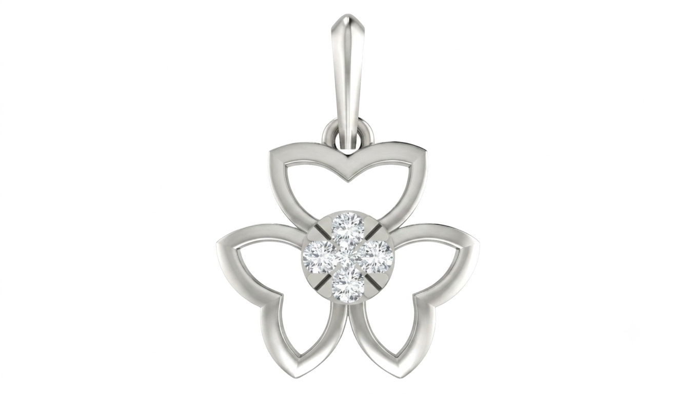 Gold & Diamond Floral Pendant Set KRC40609