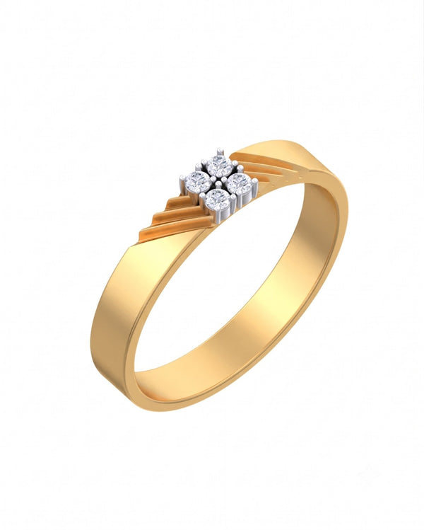 Gold & Diamond Band Ring For Men KRC20082