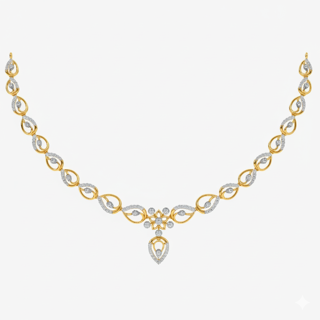 14K Gold & Diamond Dailywear Necklace Set KRH44036N