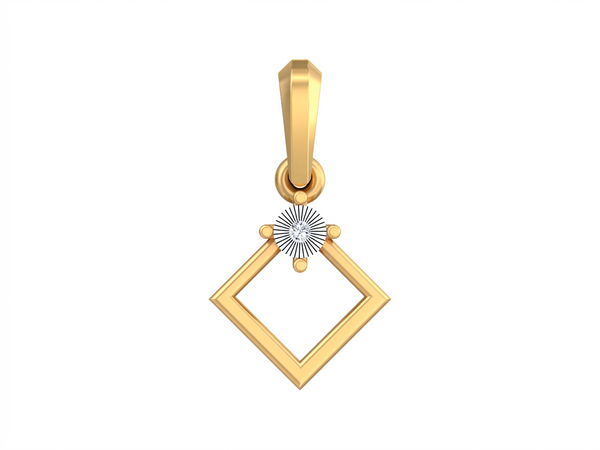 Gold & Diamond Solitaire Pendant KRC40198