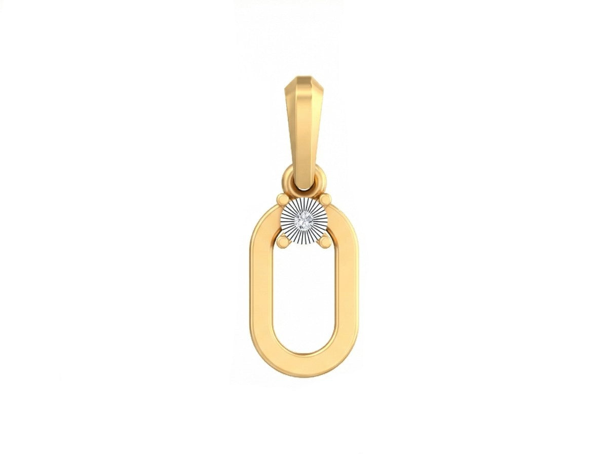 Lightweight gold pendant featuring brilliant diamond accents.