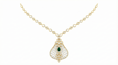 14K Gold & Diamond Gemstone Necklace Set KRI44022NG