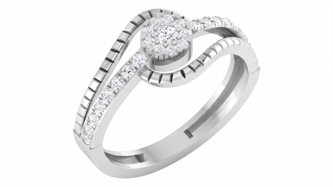 Gold & Diamond Cocktail Ring For Women KRC10549