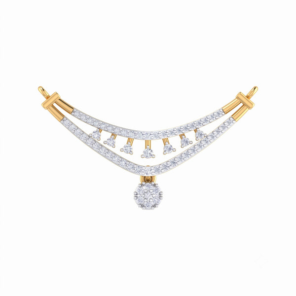 Gold & Diamond Curved Women Mangalsutra | KRB50101 | Kesav Diamond