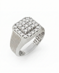 18K Gold & Diamond Band Ring For Men KRC60134