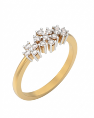 Gold & Diamond Band Ring For Women KRC10838