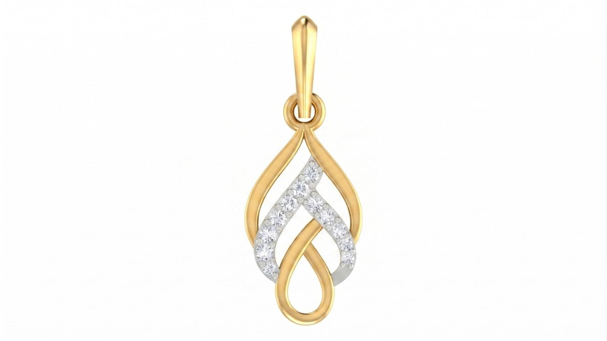 Gold and silver pendant on a white background